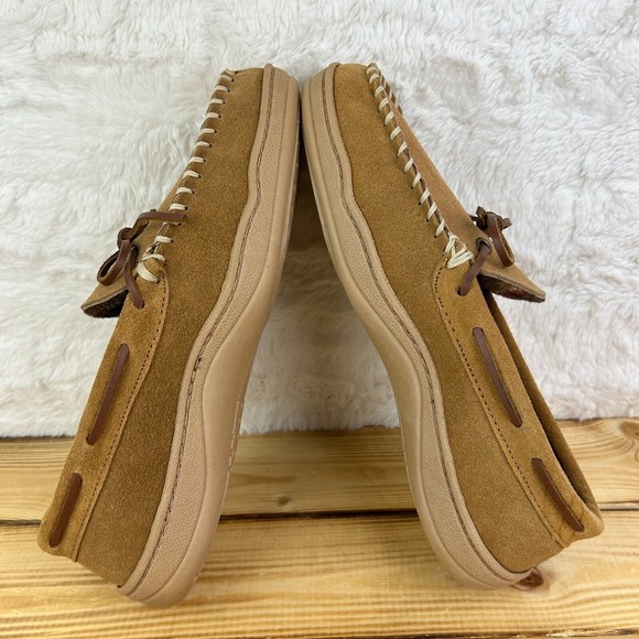 NEW Nunn Bush Mens Size 9 Slippers Eddie Mocassin Tan Leather Faux Fur Plaid - Picture 8 of 12